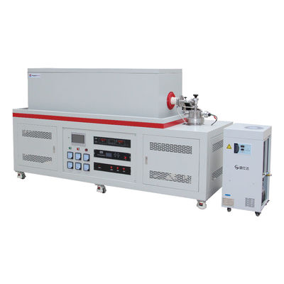 1700C CVD 3-зоновая вакуумная трубная печь с MFC газовым смесителем и молекулярным насосным агрегатом